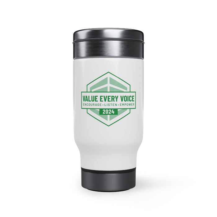 Construction Safety Week Stainless Steel Travel Mug with Handle, 14oz
