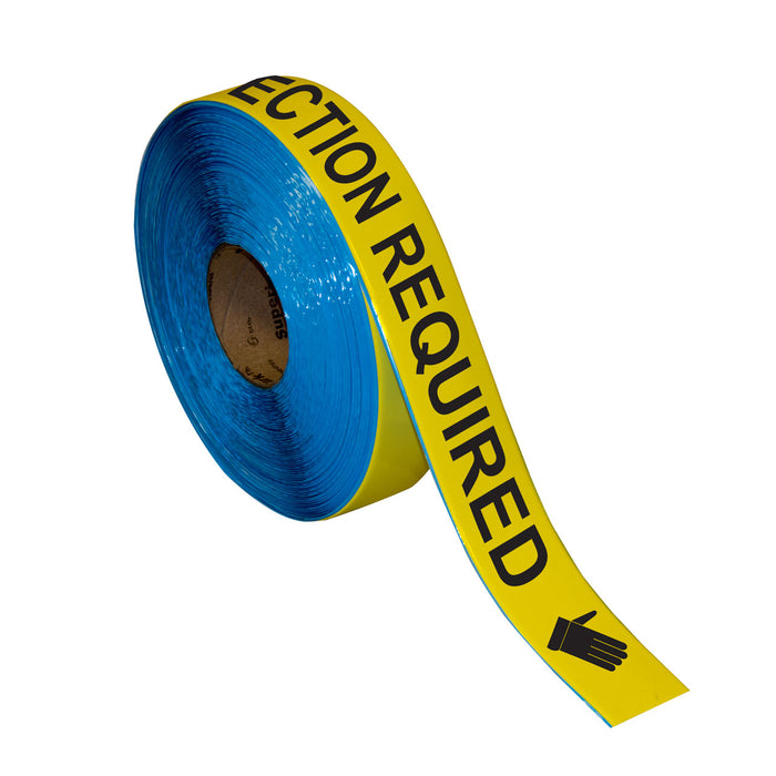 Superior Mark® Floor Tape, 2'' x 100', HAND PROTECTION REQUIRED