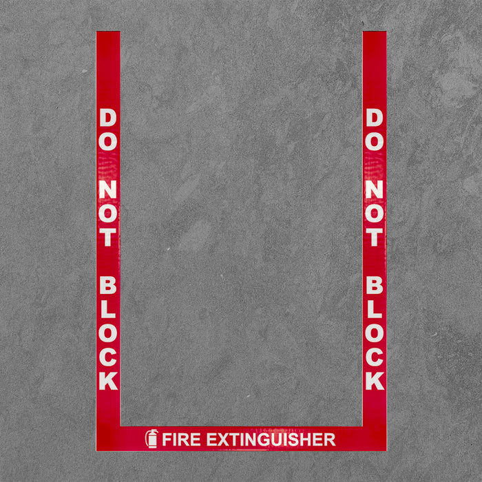 Superior Mark®Fire Extinguisher Border, 2'', Red Bkgd / White Text, (2) 36'' strips, (1) 24'' strip