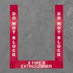 Floor Marking Border Tape, Fire Extinguisher Border, 4'', Vinyl