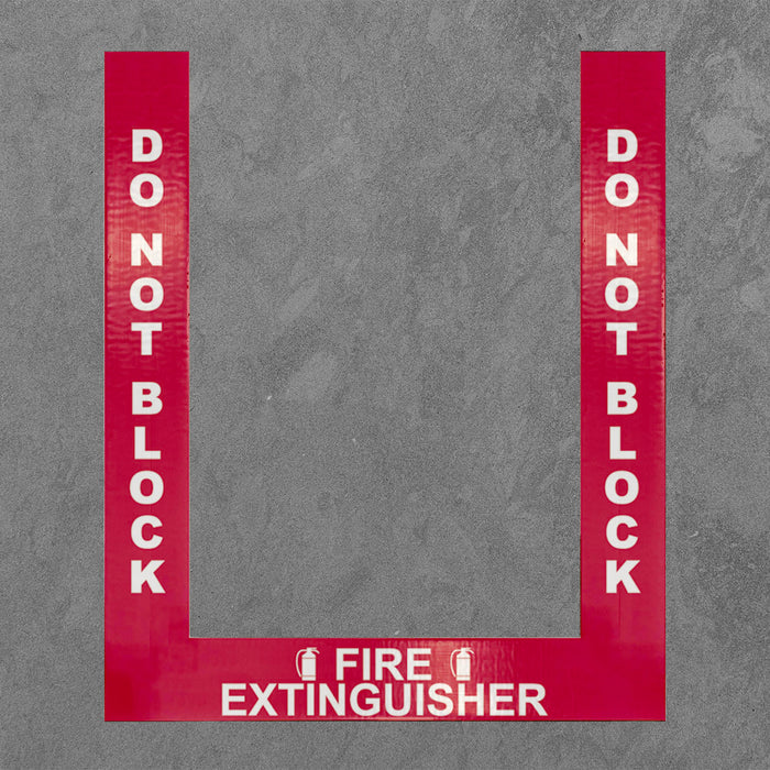 Superior Mark® Fire Extinguisher Border, 4'', (2) 36'' strips, (1) 24'' strip-Vinyl