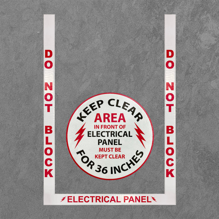 Superior Mark® Floor Marking Kit, Electrical Panel Kit , Vinyl