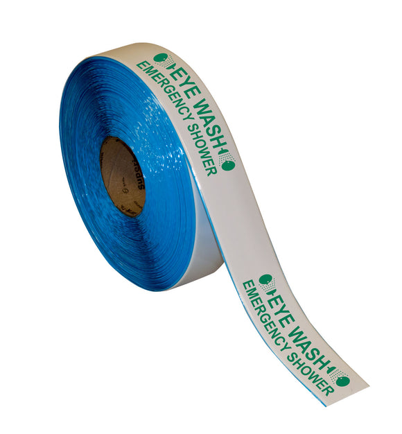Floor Marking Message Tape, 2'' x 100', Eye Wash Emergence Shower