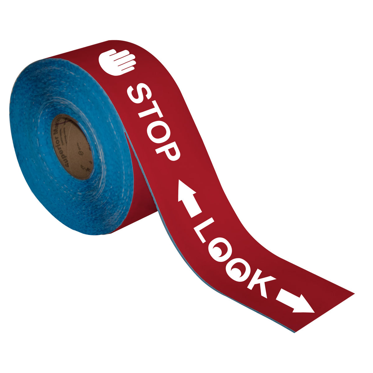 Superior Mark® Floor Tape, 4'' x 100', STOP LOOK —
