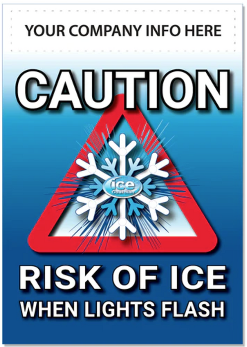 Customizable Ice Warning Flashing LED Safety Sign - Ice Gladiator
