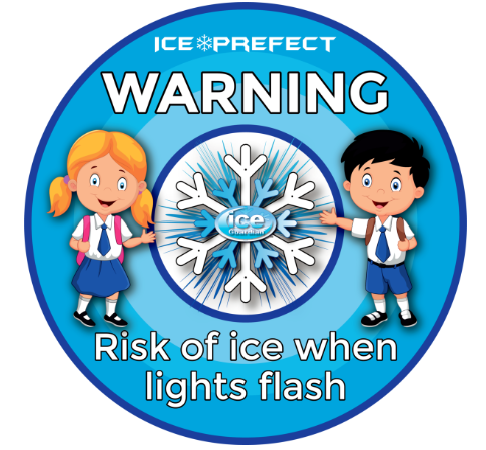 School Ice Warning Flashing LED Safety Sign - Ice Prefect