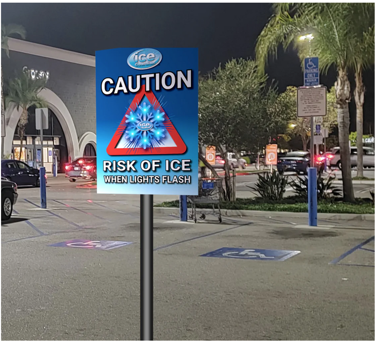 Ice Warning Flashing LED Safety Sign - Ice Warrior — makesafetyvisible.com
