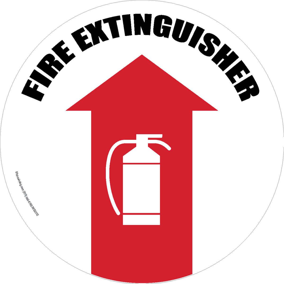 Rfs Sign Floor Sign, Rubber, Fire Extinguisher Arrow, 17.5