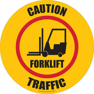 Floor Sign, Rubber, Caution Forklift Traffic, 17.5"