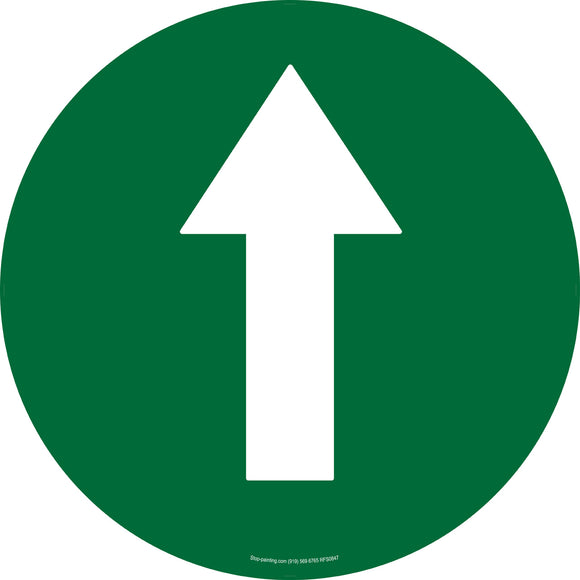 Floor Sign, Rubber, Green Directional Arrow, 17.5