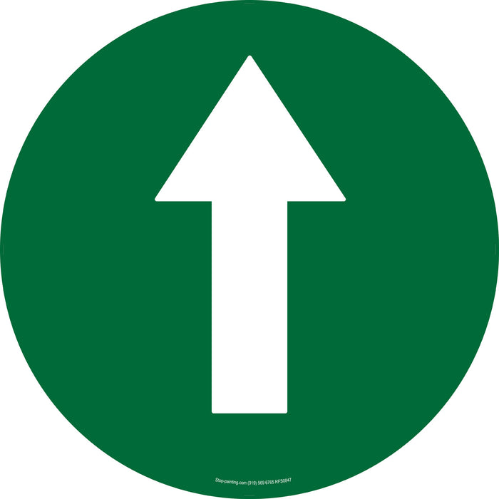 Floor Sign, Rubber, Green Directional Arrow, 17.5"