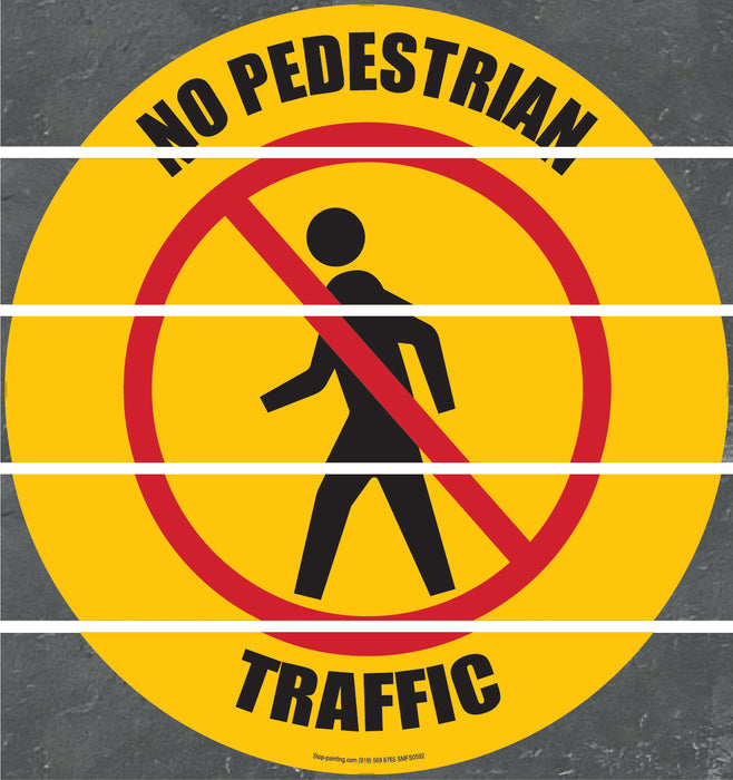 Floor Sign, Rubber, No Pedestrian Traffic, 17.5"
