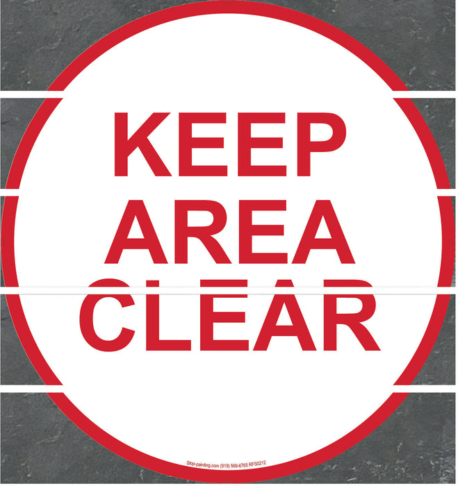 Floor Sign, Superior Mark,  Keep Area Clear, 17.5"