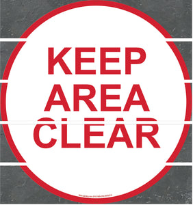 Floor Sign, Rubber, Keep Area Clear, 17.5''