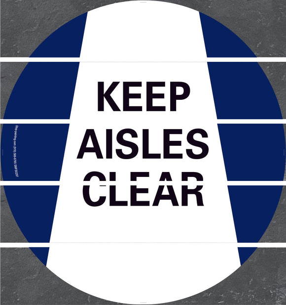 Floor Sign, Rubber, Keep Aisles Clear, 17.5