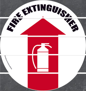 Floor Sign, Superior Mark,  Fire Extinguisher Arrow White Background, 17.5"
