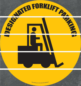 Floor Sign, Rubber, Designated Forklift Parking, 17.5"
