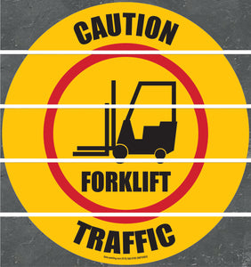 Floor Sign, Superior Mark,  Caution Forklift Traffic, 17.5"