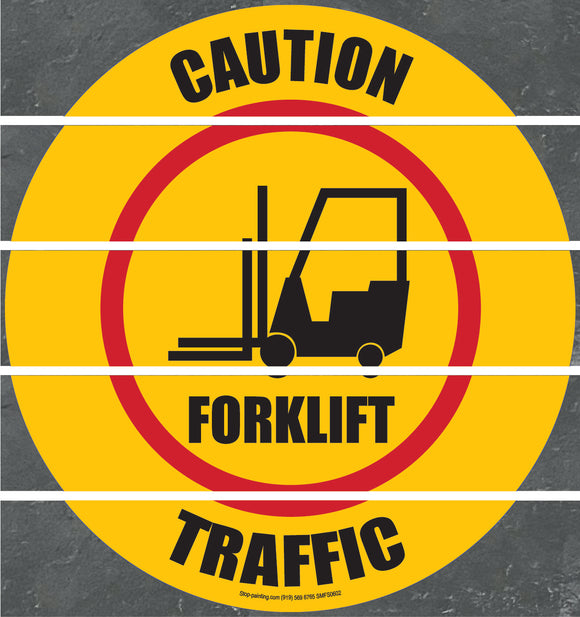 Floor Sign, Superior Mark,  Caution Forklift Traffic, 17.5