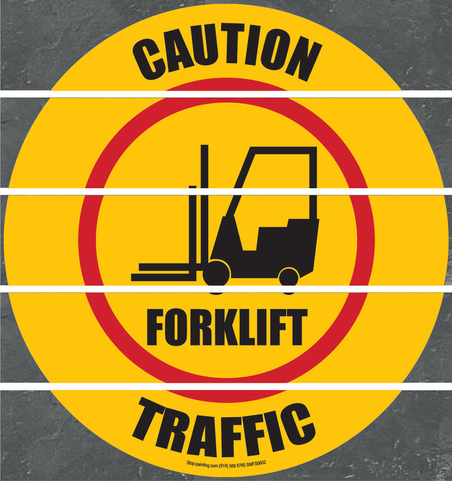Floor Sign, Superior Mark,  Caution Forklift Traffic, 17.5"
