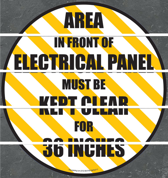 Floor Sign, Rubber, Area in Front of Electrical Panel Must be Kept Clear , 17.5