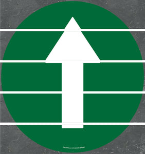Floor Sign, Superior Mark,  Green Directional Arrow, 17.5"