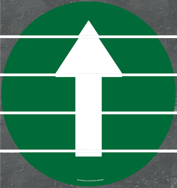 Floor Sign, Superior Mark,  Green Directional Arrow, 17.5