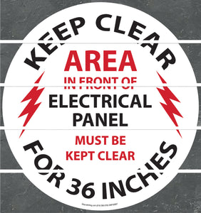 Floor Sign, Rubber, Electrical Panel Keep Clear for 36 inches, 17.5"