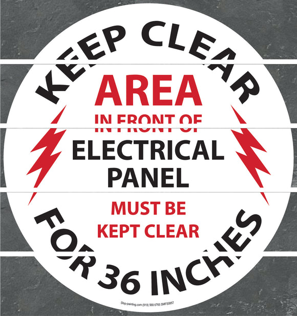 Floor Sign, Superior Mark,  Electrical Panel Keep Clear for 36 Inches, 17.5