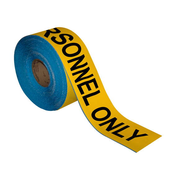 Floor Marking Message Tape, 4'' x 100' , AUTHORIZED PERSONNEL ONLY