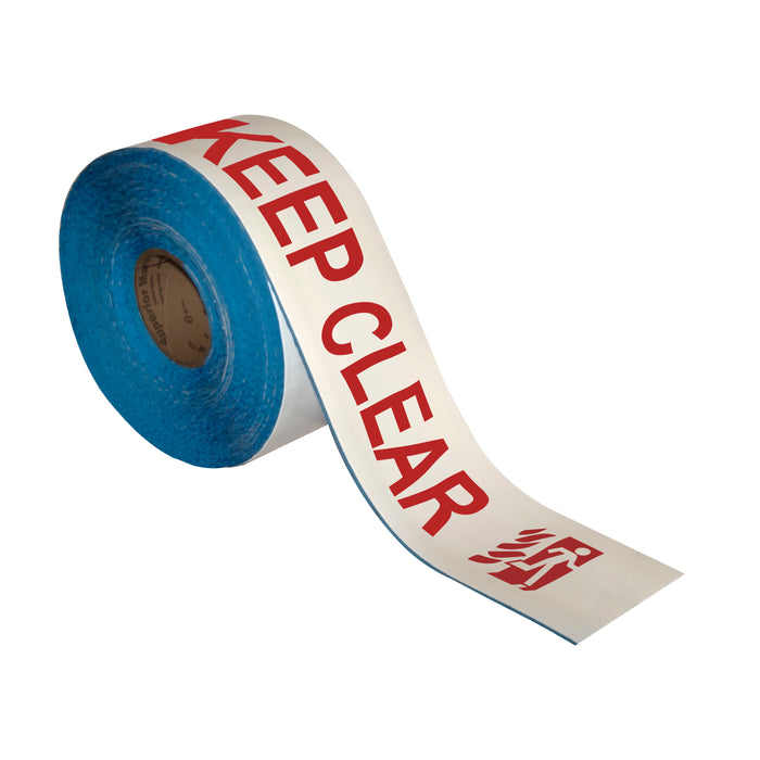 Superior Mark® Floor Tape, 4'' x 100', EMERGENCY EXIT KEEP CLEAR