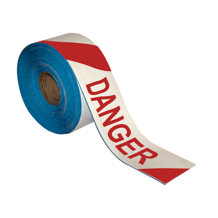 Superior Mark® Floor Tape, 4'' x 100', DANGER Red/White Stripe
