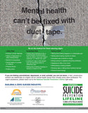 Mental Health Can't be Fixed with Duct Tape Poster. English and Spanish - makesafetyvisible.com