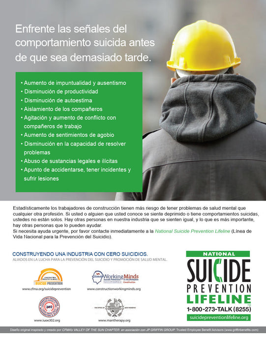 Suicide Warning Signs Poster. English and Spanish - makesafetyvisible.com