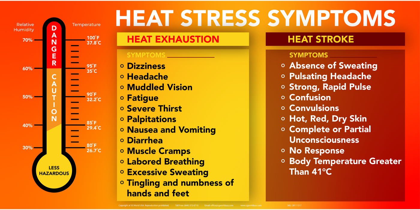 Heat Stress Awareness - Heat Stress Symptoms Heat Stress Banner ...