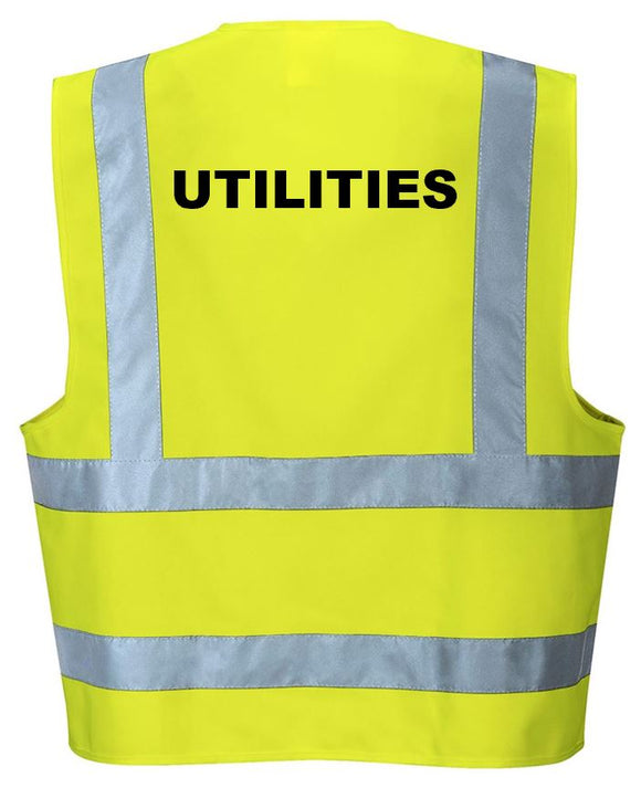 'Utilities' Pre-Printed Hi-Visibility Vest