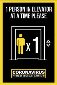 1 Person in Elevator Please Polystyrene Sign | 12" x 18"