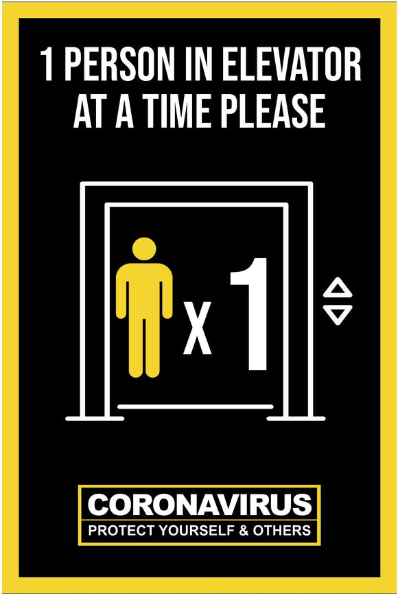 1 Person in Elevator Please Polystyrene Sign | 12