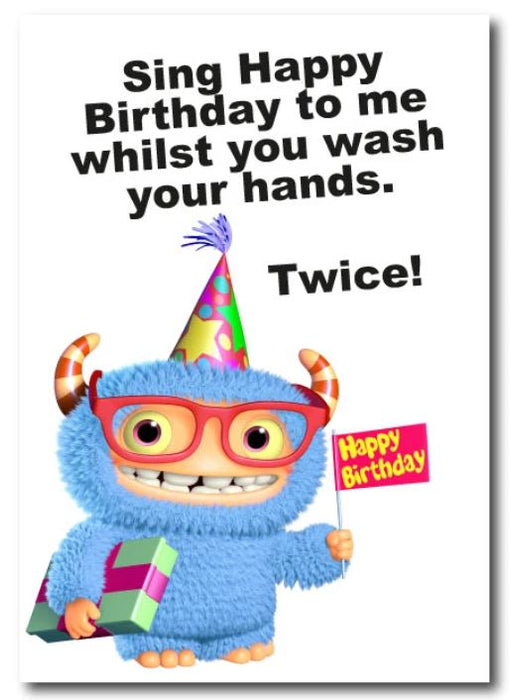 Sing Happy Birthday Hand Washing Polystyrene Sign | 12" x 18" (Schools)