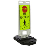 STOP For Pedestrians - 40" H x 14" W Plastic Diamond-Grade Traffic Control Crosswalk Sign