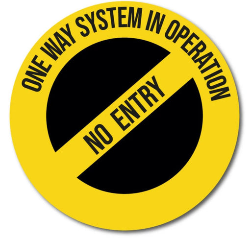 No Entry One Way Only - Multi-Purpose Vinyl Sticker. Sizes:  4'' - 8'' - 12'' - makesafetyvisible.com