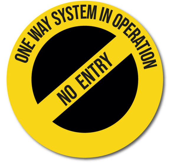 No Entry One Way Only - Multi-Purpose Vinyl Sticker. Sizes:  4'' - 8'' - 12''