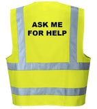 'Ask Me For Help' Pre-Printed Hi-Visibility Vest