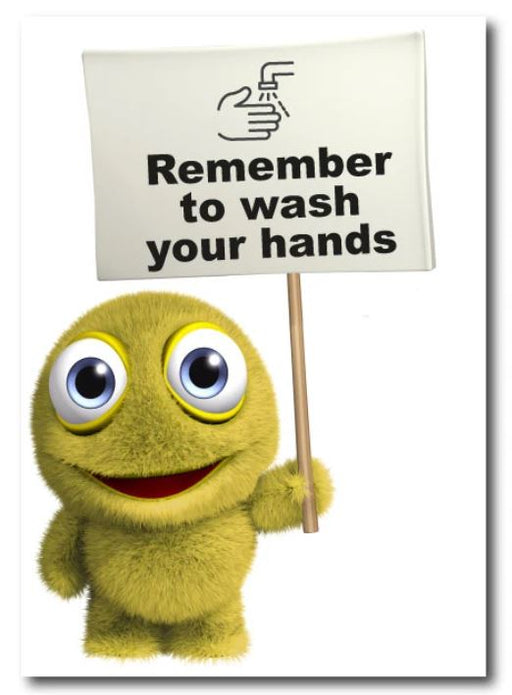 Remember To Wash Your Hands Polystyrene Sign | 12" x 18" (Schools) - makesafetyvisible.com