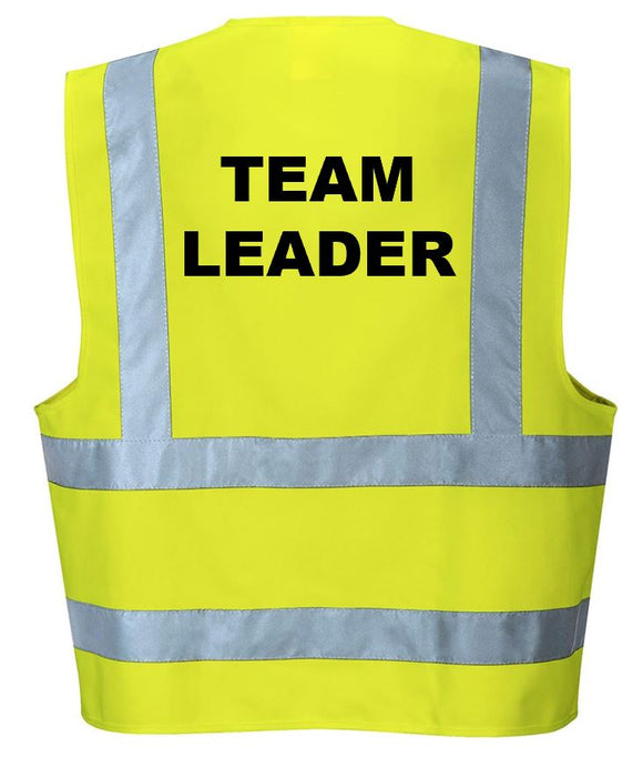 'Team Leader' Pre-Printed Hi-Visibility Vest