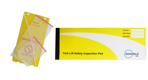 Fork Lift Truck Pre-Trip Inspection Book & Safety Status Paddle Starter Kit