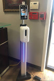 Temperature Scanning Kiosk with 4ft Stand & Hand Sanitizer Dispenser