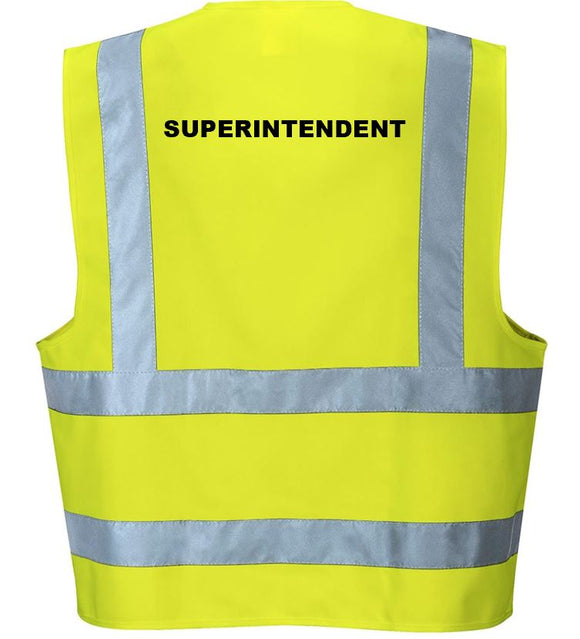 'Superintendent' Pre-Printed Hi-Visibility Vest