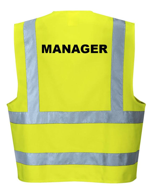 'Manager' Pre-Printed Hi-Visibility Vest