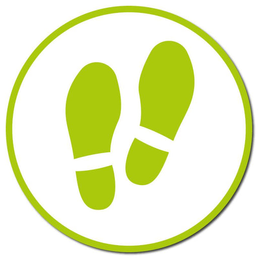 Colored Footprints Anti-Slip Circle Floor Stickers - 36" Diameter - makesafetyvisible.com